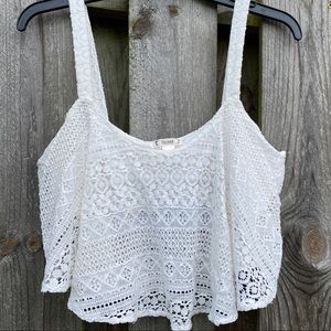 Decree cropped Lacey top boho chic sexy  L